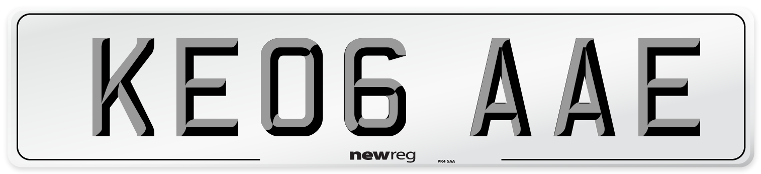 KE06 AAE Number Plate from New Reg